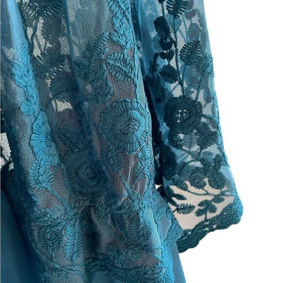 ANDREE BY UNIT Blue Lace Cardigan Size Medium - Picture 4 of 6